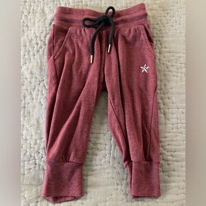 Rebel Athletic Youth Small YS Kids Burgundy Joggers Star Logo Drawstring Cotton